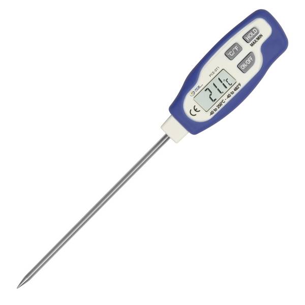 PCE Instruments Stabthermometer PCE-ST 1 mit Sensor NTC |Messbereich -40 … 250 °C |Fühler: Ø 3,8 mm |IP 65