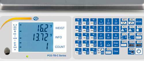 PCE Instruments Zählwaage PCE-TB 15C bis 15 kg |Ablesbarkeit 0,5 g |Stückzählung |Wägeplatte 300 x 210 mm |Edelstahl-1
