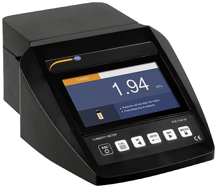 Photometer PCE-TUM 50  für Trink- und Abwasser, sowie Lebensmittel   NTU, EBC, ASBC   nach ISO 7027 (90°)