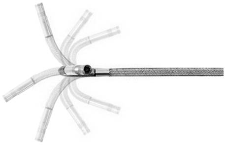 Flexibler Metallschlauch, dargestellt in sechs verschiedenen Bewegungswinkeln zur Veranschaulichung seiner Biegsamkeit.