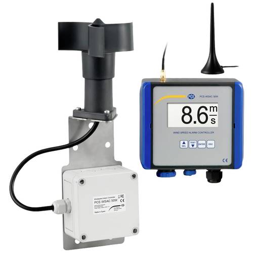 Thumbnail - PCE Instruments Anemometer PCE-WSAC 50W 24 Messbereich 4…180 km/h mph m/s 24 V DC Funkübertragung Alarmrelais IP65