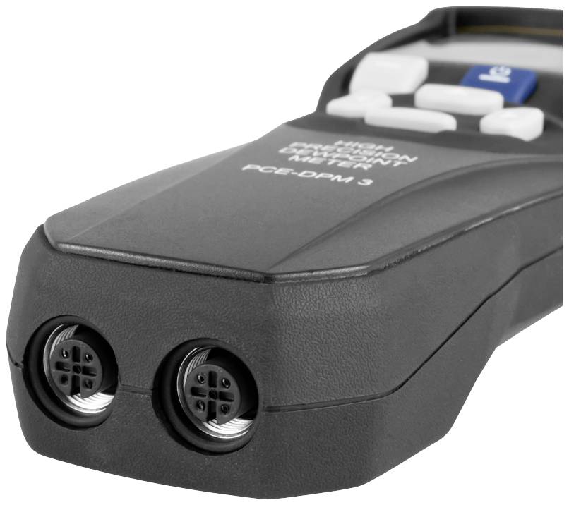 Beigestelltes digitales Druckmessgerät mit zwei Sensoren an der Vorderseite, Steuerknöpfen auf der Oberseite, erfasst präzise Druckwerte.