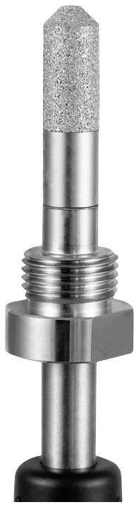 Metallschneidwerkzeug mit diamantbeschichteter Spitze. Zylinderform mit Gewinde in der Mitte zur Befestigung. Verwendet in Maschinen.