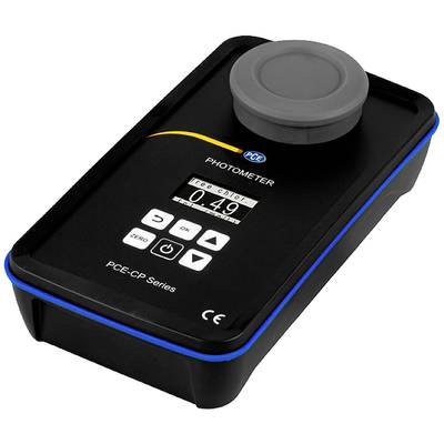 Ein schwarzes Photometer mit Display, zeigt Messwert '0,49'. Tasten für Bedienung darunter. Verwendet in Labors für Wasseranalysen.
