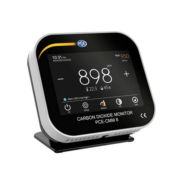 PCE Instruments PCE-CMM 8 Tischmonitor misst CO2 Konzentration | Temperatur | rel. Luftfeuchte | Mini-USB Schnittstelle
