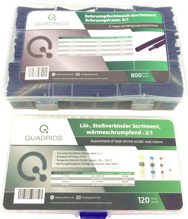 Quadrios 2107C406 Stoßverbinder  0.25 mm² 6 mm² Vollisoliert Schwarz, Transparent 920 St.