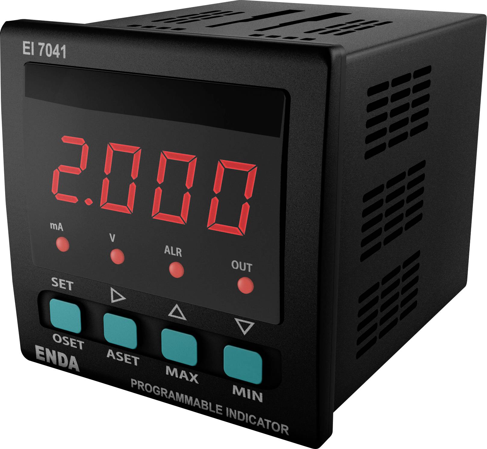 ENDA EI7041-230-2R-12 Digitales Einbaumessgerät Universal LED Anzeige 72x72mm