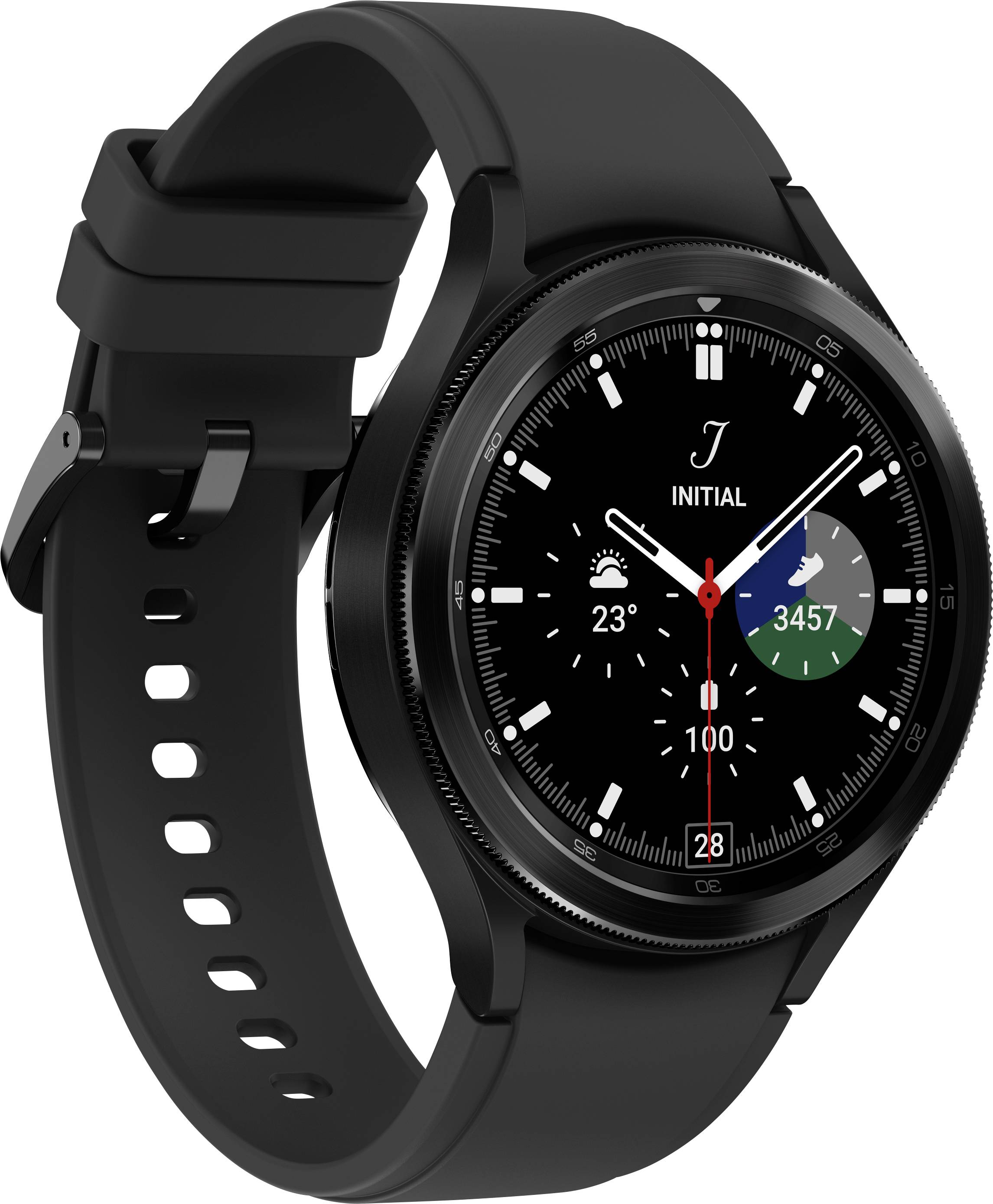 Samsung Galaxy Watch4 Classic - 46 mm - schwarz - intelligente Uhr mit Ridge Sport Band - Flouroelastomer - schwarz - An-2