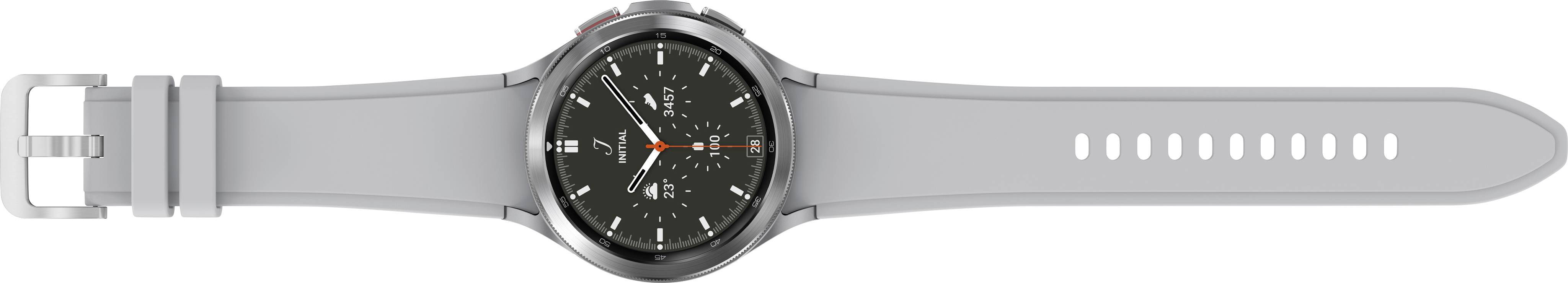 Samsung Galaxy Watch4 Classic - 46 mm - silber - intelligente Uhr mit Ridge Sport Band - Flouroelastomer - Silber - Anze-4