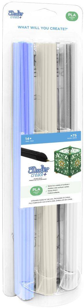 WOBBLEWORKS 3Doodler PL-CLEAR-75 Create+ PLA Clear Mix Filament-Paket PLA 2.85 mm Blau (transparent)