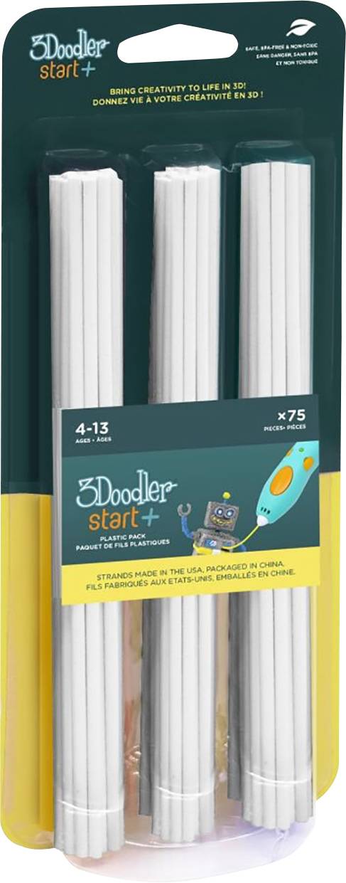 WOBBLEWORKS 3Doodler 3DS-ECO01-WHITE-75 Start Filament PLA Weiß 75 St.