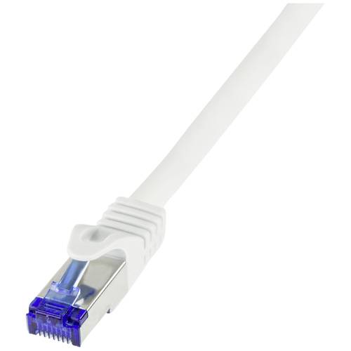 LogiLink C6A061S RJ45 Netzwerkkabel, Patchkabel CAT 6a S/FTP 3.00 m Weiß 1 St.