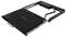 'LogiLink' KVM-Konsole in Schwarz mit ausziehbarer Tastaturablage und Monitorhalterung, geeignet für 19-Zoll-Rackmontage.