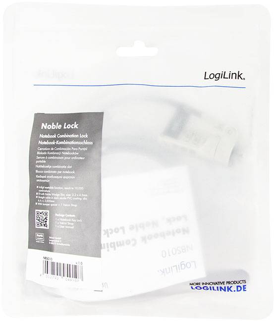 LogiLink Laptop Schloss Zahlenschloss Keine Schlüssel nötig, Klett-Kabelbinder ermöglicht ein ordentliches Kabelmanageme-5