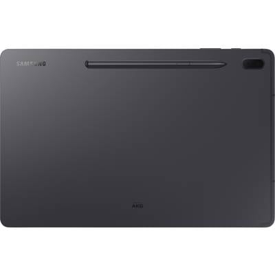 Rückseite eines Samsung-Tablets mit einem Stift, darauf steht 'AKG'.
