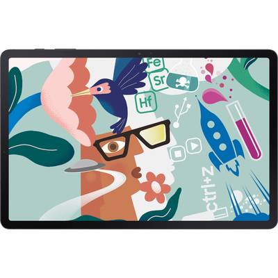 Eine abstrakte Illustration mit einem Menschengesicht, einem Vogel, chemischen Symbolen und einem Reagenzglas. Elemente der Wissenschaft und Technologie.
