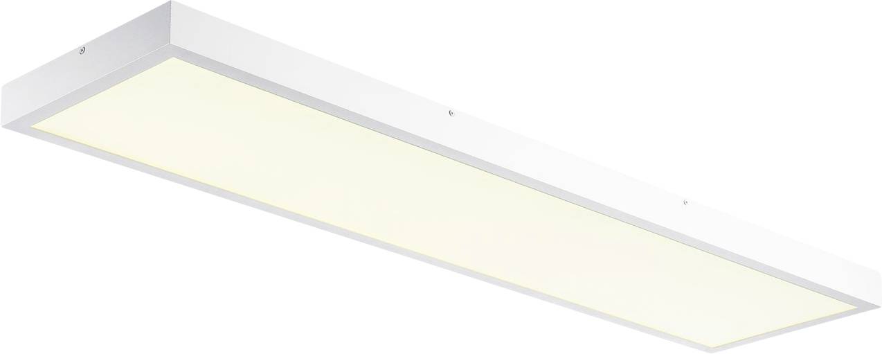 Rechteckige Deckenleuchte mit sanfter, gleichmäßiger Lichtverteilung. Modernes Design, geeignet für Büro- oder Wohnbereiche.