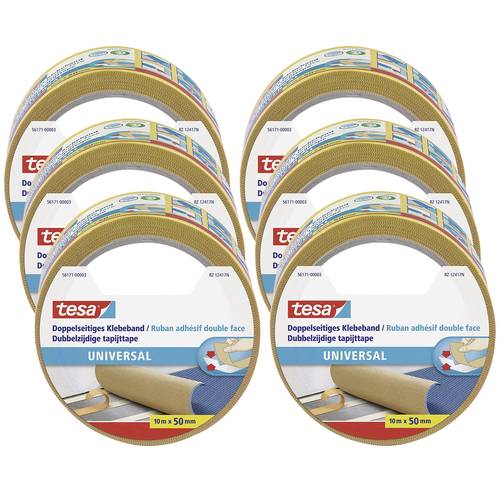 tesa UNIVERSAL 56171 Doppelseitiges Klebeband (L x B) 10 m x 50 mm 6 St.