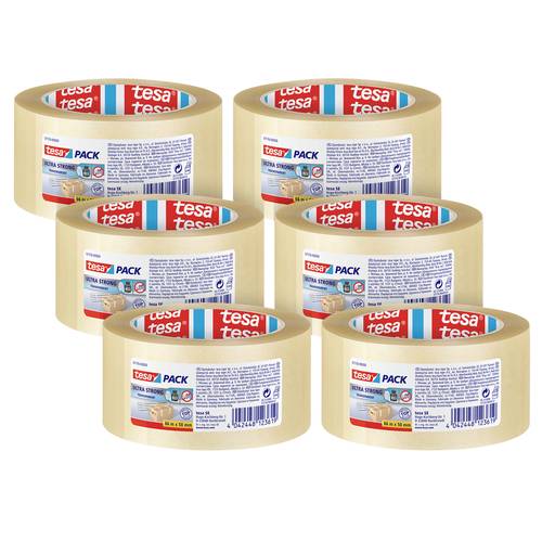 tesa ULTRA STRONG 57176 Packband Transparent (L x B) 66 m x 50 mm 6 St.