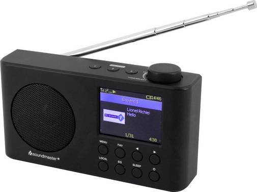 soundmaster IR6500SW Internet Tischradio Internet, DAB+, UKW Bluetooth®, USB, WLAN, Internetradio wiederaufladbar Schwarz