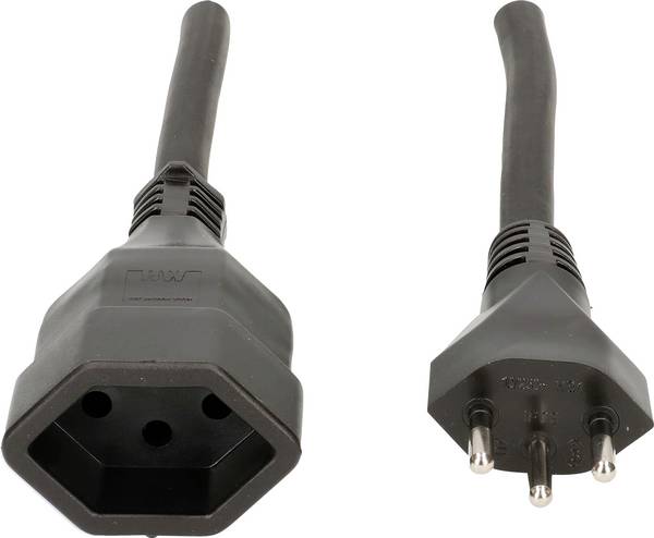 Max Hauri 114413 Strom Verlängerungskabel   Schwarz 3.00 m H07RN-F 3G 1,5 mm² mechanische Beständigkeit