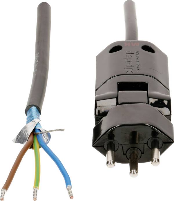 Max Hauri 139647 Strom Netzkabel  Schwarz 3.00 m
