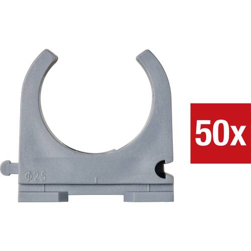 TRU COMPONENTS TC-9859376 Klemmschelle EN25 25 mm Grau 50 St.