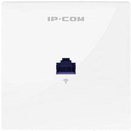 Netzwerk-Wandsteckdose mit einem Ethernet-Port und WLAN-Symbol, Marke 'IP-COM'.