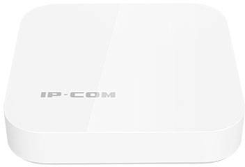 Weißer, rechteckiger Netzwerk-Switch von IP-COM, verwendet zur Verbindung und Erweiterung von Netzwerken in Heim- oder Büroanwendungen.