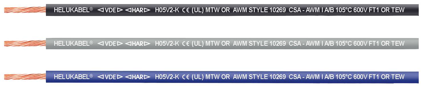 Helukabel 65426-2500 Einzelader H05V2-K 1 x 0.75 mm² Gelb 2500 m