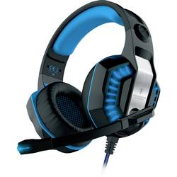 Image of Berserker Gaming FREYER Gaming Headset 2x 3.5 Klinke (Mikro/Kopfh.), USB schnurgebunden Over Ear Schwarz, Blau Stereo