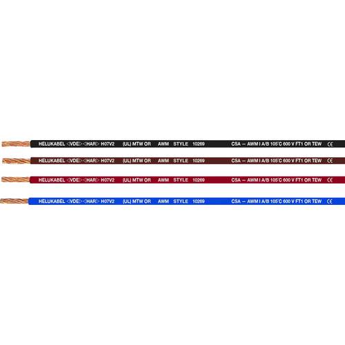 Thumbnail - Helukabel 63333-152 Einzelader H05V2-K 1 x 0.75 mm² Dunkelblau, Orange 152 m