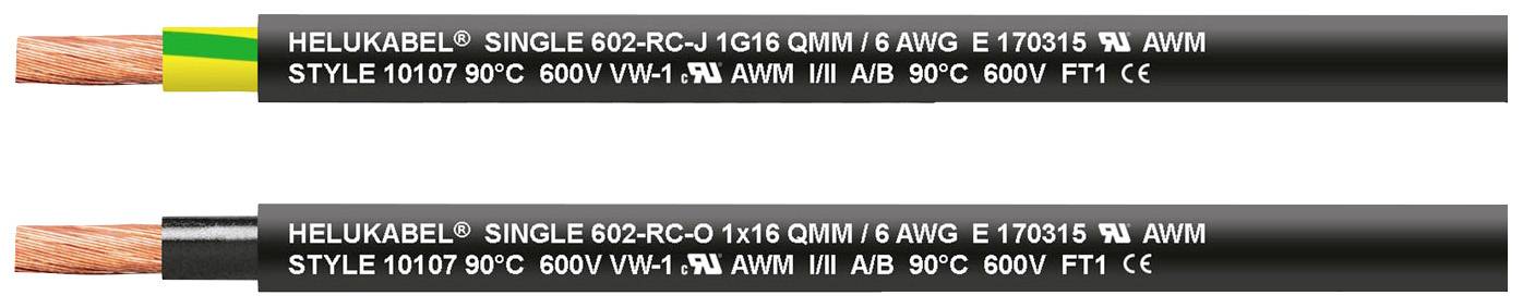 HELU 69609-500 Schleppkettenleitung SGL.602-RC 1 x 50 mm² Grün-Gelb 500 m