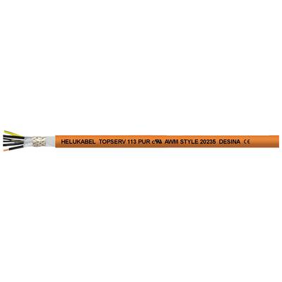 Oranges Kabel mit der Aufschrift: 'HELUKABEL TOPSERV 113 PUR-CI AWM STYLE 20236 DESINA CE'.