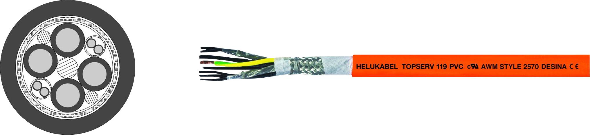 HELUKABEL TOPSERV® 119 Servoleitung 4 G 6.00 mm² + 2 x 1.00 mm² Orange 707294 500 m