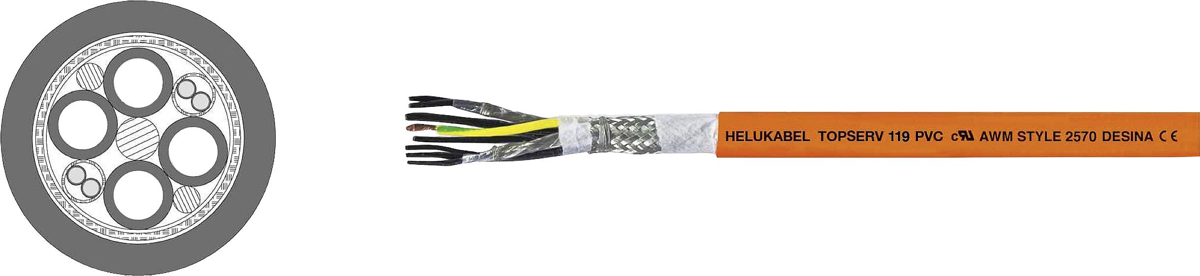 HELU TOPSERV® 119 Servoleitung 4 G 1.5 mm² + 4 x 0.75 mm² Orange 707291 50 m