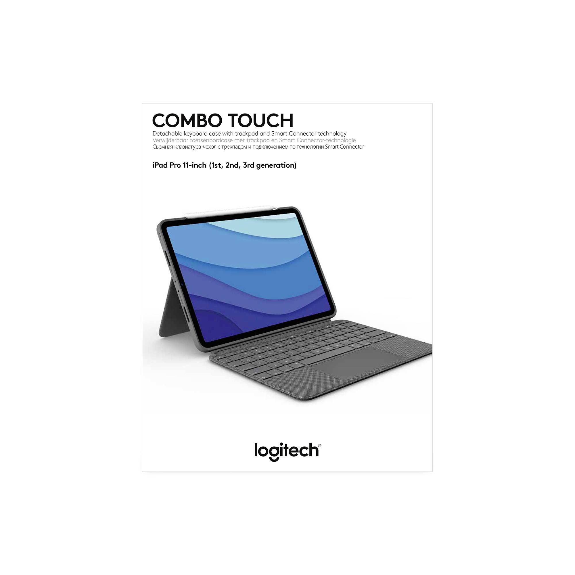 'Combo Touch' iPad Pro 11-Zoll (1.-3. Generation) Tastatur und Hülle von Logitech, abnehmbares Design, integriert mit Smart Connector.