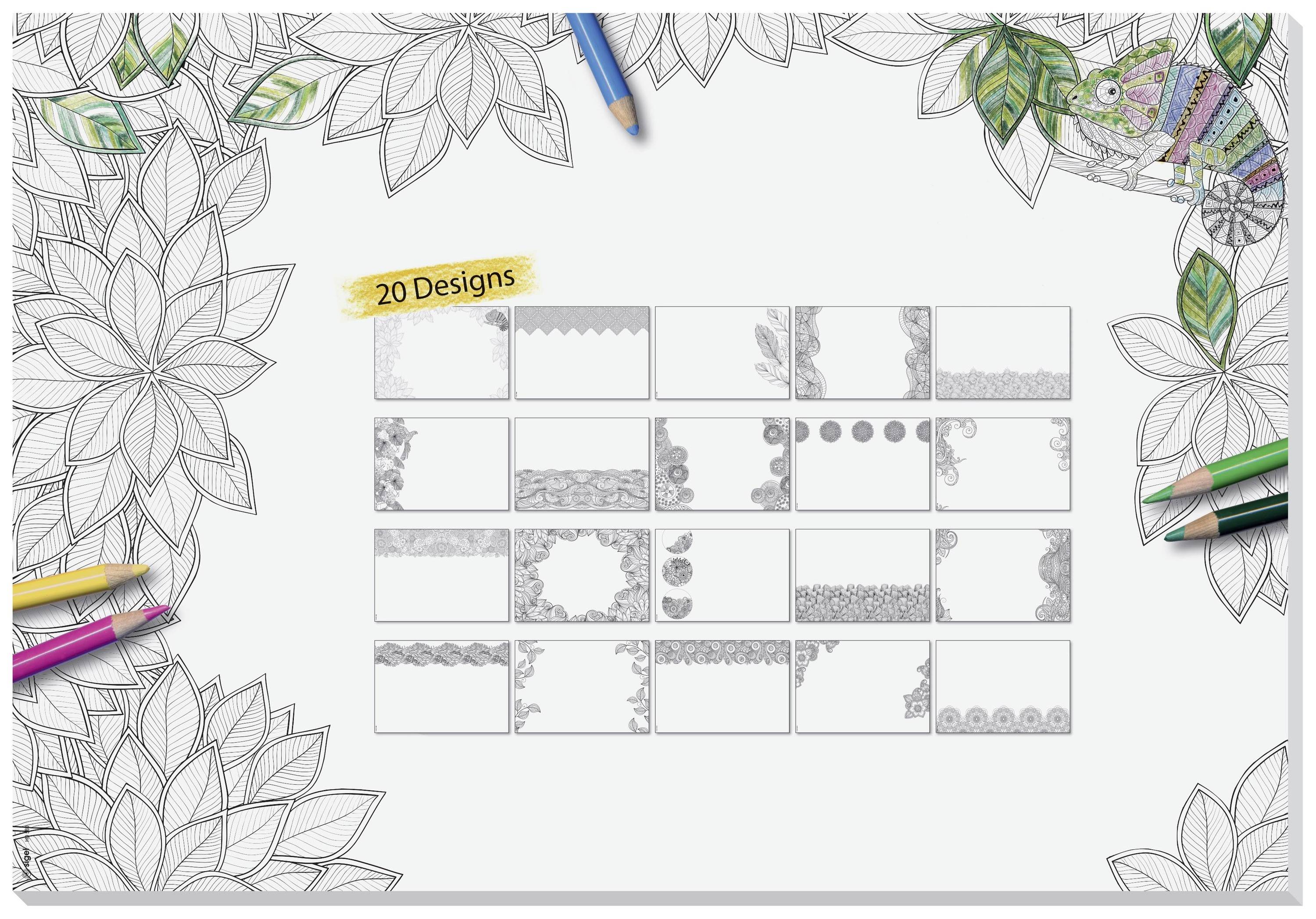 SIGEL Schreibtischunterlage Adult Coloring ohne Kalendarium weiß 20 Blatt