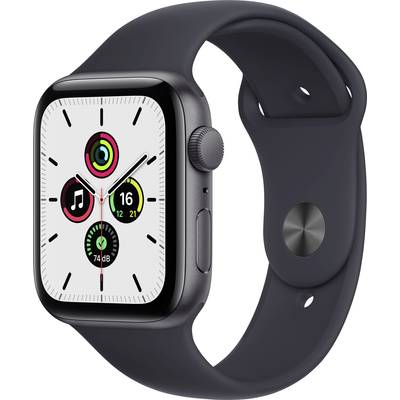 Apple Watch SE GPS 44 mm Aluminiumgehäuse Space Grau Sport Band Mitternacht  