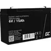 Green Cell Green Cell - Alarmsystem-Batterie - Bleisäure AGM40 Bleiakku 6 V 15 Ah Blei-Vlies (AGM) (B x H x T) 151 x 100 x 94 mm Flachstecker 6.35 mm Zyklenfest, Wartungsfrei
