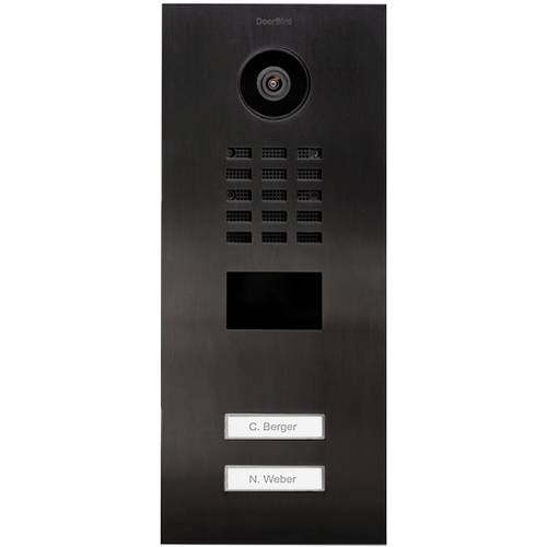 DoorBird D2102V IP-Video-Türsprechanlage LAN Außeneinheit Edelstahl V2A (gebürstet), Titan-Optik