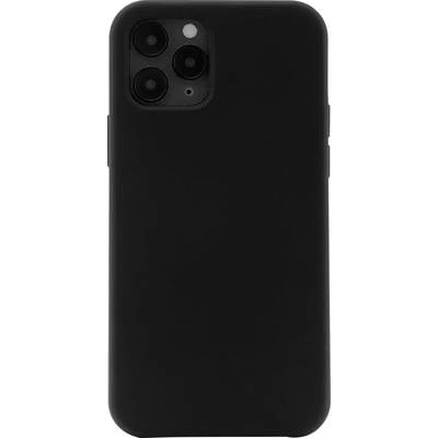 Schwarzes Smartphone mit drei Kameralinsen auf der Rückseite.