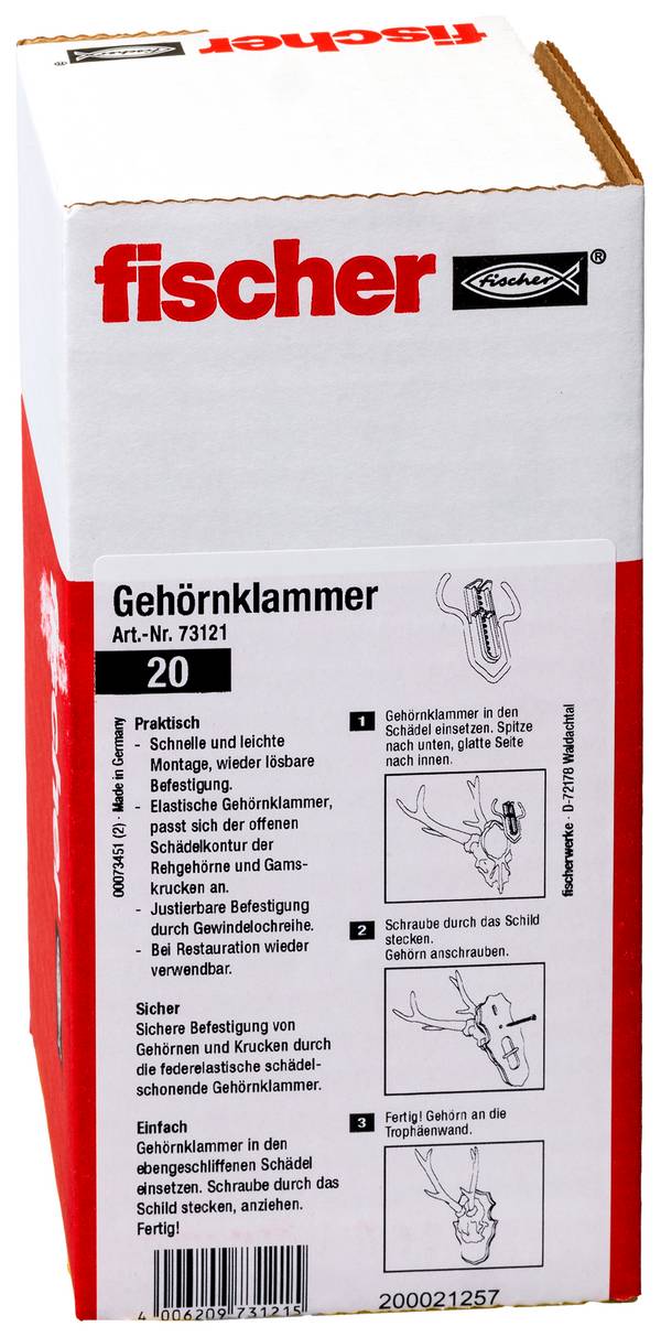 Fischer 073121 Gehörnklammer Gehörnklammer 72 mm   20 St.