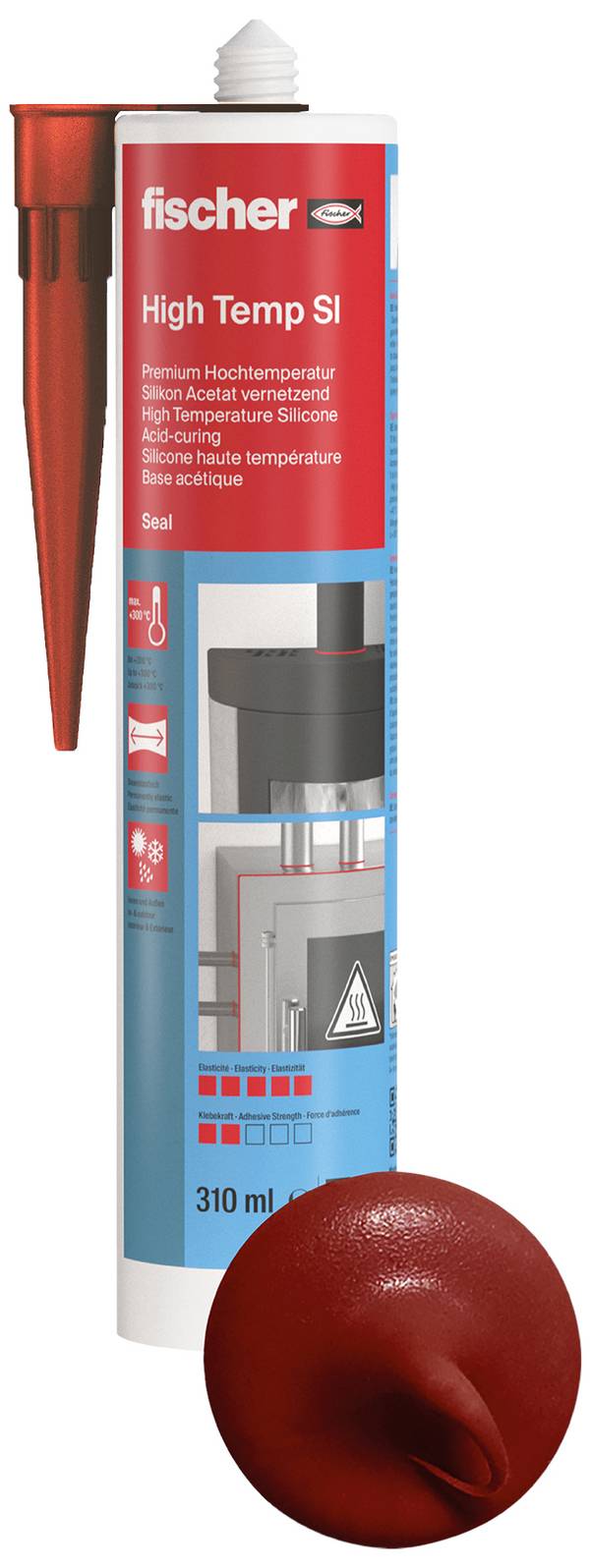 Fischer DHS RB Spezial-Silikon Herstellerfarbe Rot-Braun 053125 310 ml