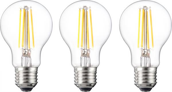 Sygonix SY-4945176 LED EEK E (A - G) E27 6.5 W = 60 W Warmweiß (Ø x H) 60 mm x 105 mm Filament, nicht dimmbar 3 St.