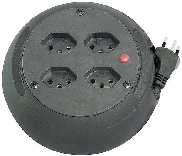 Brennenstuhl 1100502 Kabeltrommel 4 m Schwarz Schweiz-Stecker