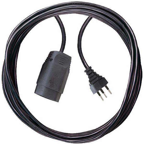 Brennenstuhl 1168402 Strom Verlängerungskabel  10 A Schwarz 1 m H05VV-F 3G 1 mm²