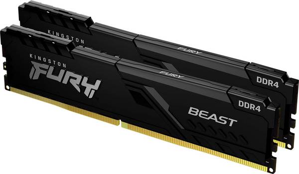 Kingston FURY Beast PC-Arbeitsspeicher Kit   DDR4 32 GB 2 x 16 GB  3200 MHz 288pin DIMM CL16 KF432C16BBK2/32