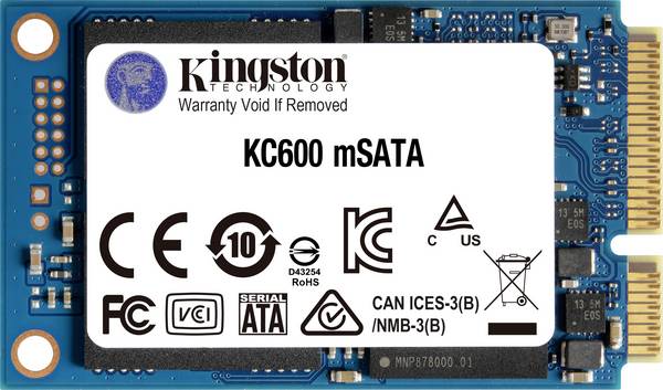 Kingston KC600 512 GB Interne mSATA SSD M.2 SATA Retail SKC600MS/512G
