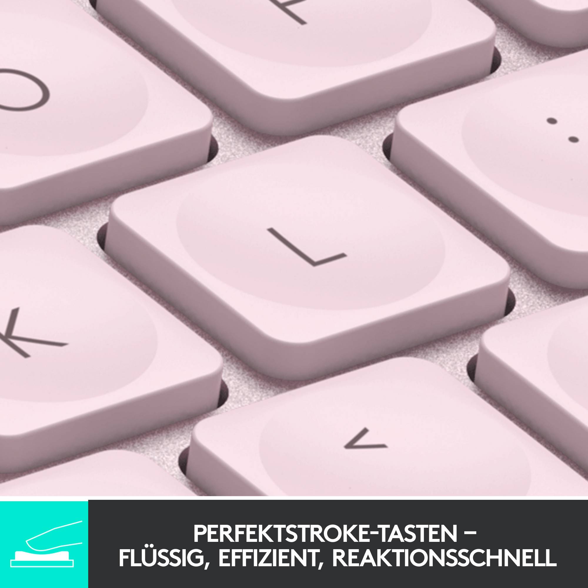Logitech MX Keys Mini Bluetooth® Tastatur Deutsch, QWERTZ Rose Beleuchtet, Geräuscharme Tasten, Multipair-Funktion, Wied-4
